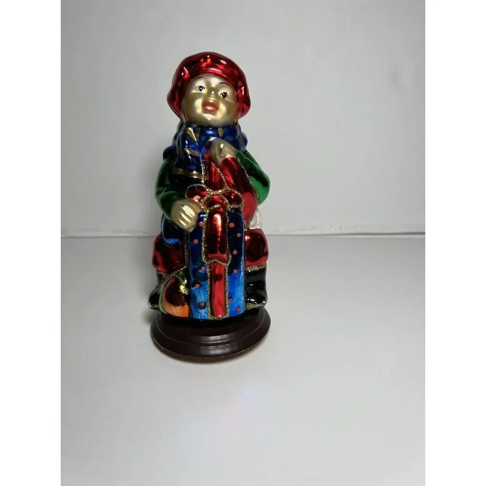 Thomas Pacconi Classics Blown Glass CHRISTMAS Child‎ Boy 2004 Wooden base SALE❣️